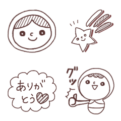 monotone matryoshka emojis Japanese ver.