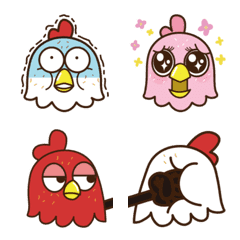 Funny Three Chickens-Emoji