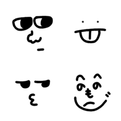 Black & white face emoji 6