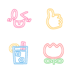 Colorful and cute neon emoji