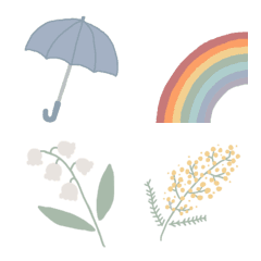 Dull color Emoji.(weather, plants)