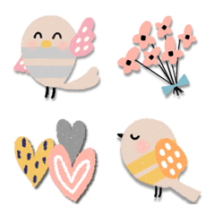 Colorful Pop Little bird Emoji