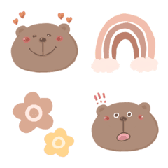 Cute bear&Pastel Emoji