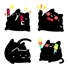 Fluffy black cat emoji