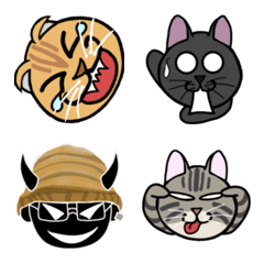 Kan-Bajji-Ojisan & Cats Emoji 01