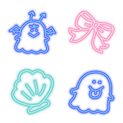 Emoji neon berwarna-warni