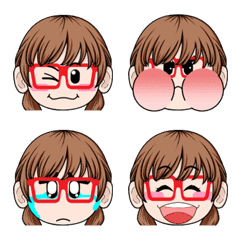 Emoji used by girls with glasses.