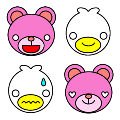 Daily life of pinkuma and duck emoji