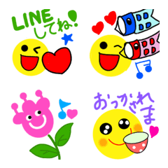 Colorful cheerful Emoji set