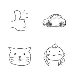 SIMPLE Line art cute Emoji