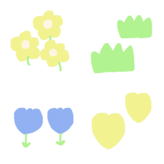 Emoji kuning, hijau, dan biru