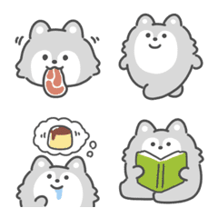 Monochrome wolf emoji