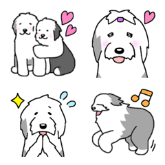 Dog Emoji Old English Sheepdog