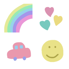 Dull color, cute emoji set