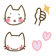 White cat emoji cute