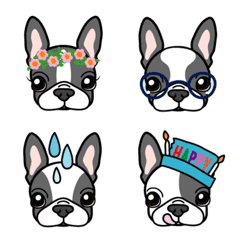 Various Boston Terrier Emoji