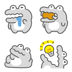 Monochrome crocodile emoji