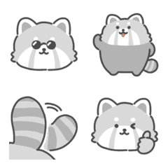 Monochrome red panda emoji