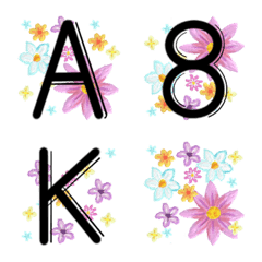 Art flower alphabet capital letters