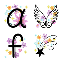 Art flower Emoji lowercase alphabet