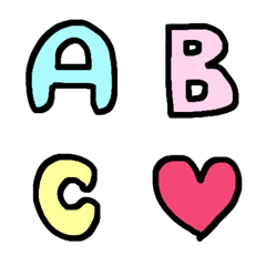 pastel color  alphabet emoji