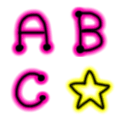 neon color  alphabet emoji