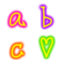English neon color emoji