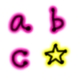 English neon emoji