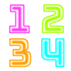 Number neon colorful classic emoji