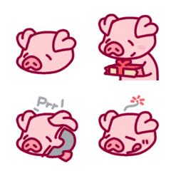 Emoji of pig of the slant direction.ver2
