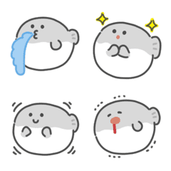 Monochrome Blowfish Emoji Line Emoji Line Store