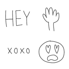 English and simple and emotional emoji