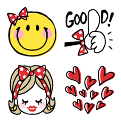 Hand sign with red polka dot ribbon