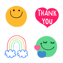Colorful smile and symbol emoji