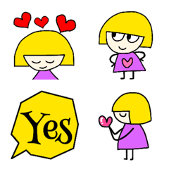A blonde girl in a purple dress[emoji]