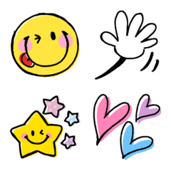 Cute everyday emoji with a loose touch