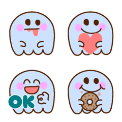 Not scary! Cute ghost emoji