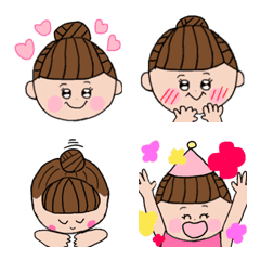 Emoji of Bun hair girl