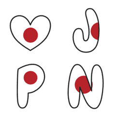 English Alphabet Flag of Japan Style