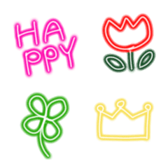 neon color simple english Emoji blight
