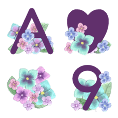 Hydrangea Emoji alphabet capital letters