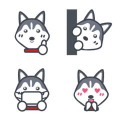 Kawaii Siberian husky Emoji
