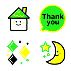 Yellow, green and black Emoji