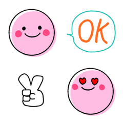 Pink Smile & Line Drawing Emoji