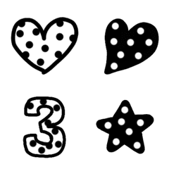 polka dot pattern cute monochrome Emoji