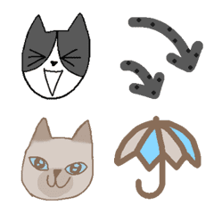 Emoji Hachiware and Siamese