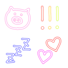 Neon color basic emoji