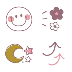 Cute everyday emoji in dull color