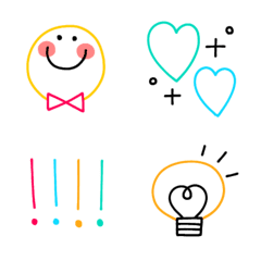 Summer colorful cute emoji