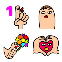 Loosely cute finger emoji